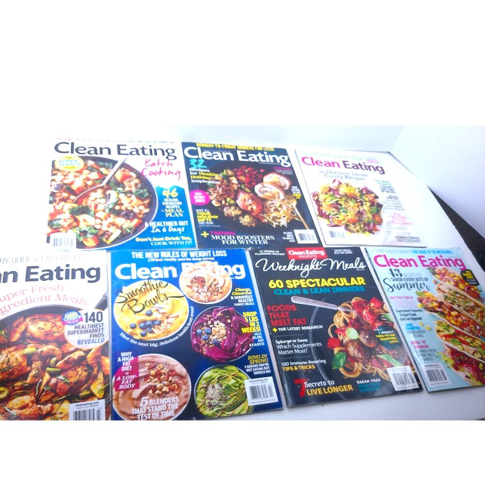 Clean Eating Magazine 2015 2016 Lot Set of 7 Healthy Recipes Cooking Diet
